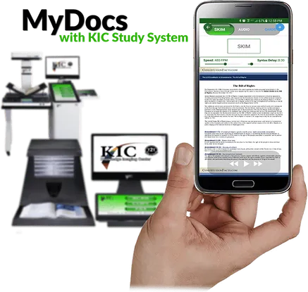MyDocs with KIC Study System running on a phone