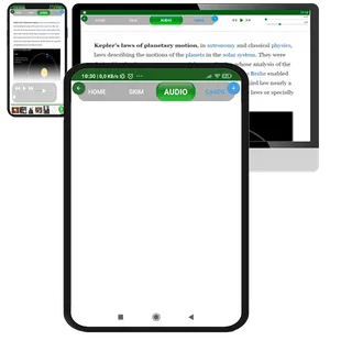 A textbook chapter studied in MyDocs on a monitor, a tablet and a phone